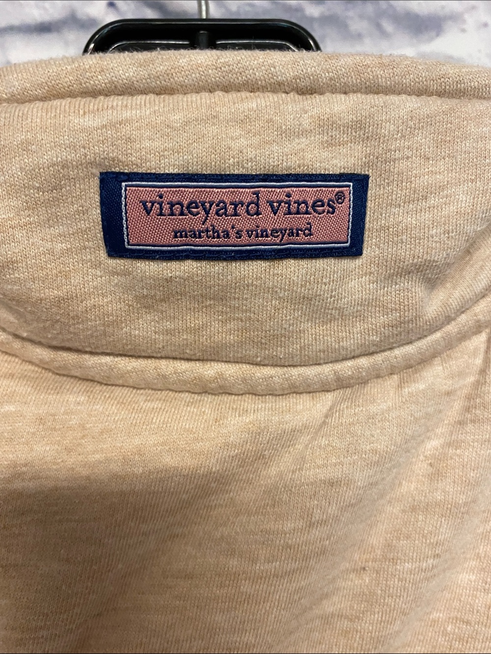 Vineyard Vines Martha’s Vineyard Sandstone Beige Half-Zip Pullover Size Medium - Picture 7 of 9